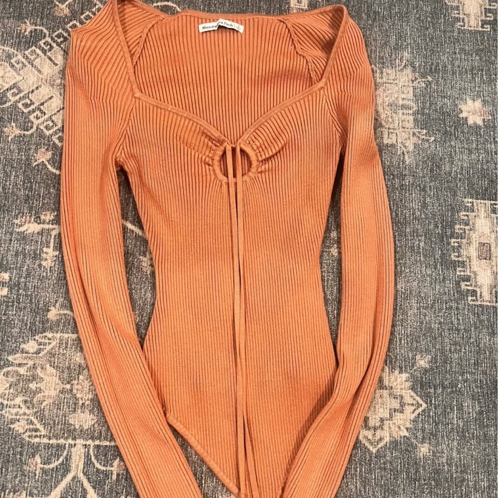 Abercrombie & Fitch Rust Ribbed Bodysuit
